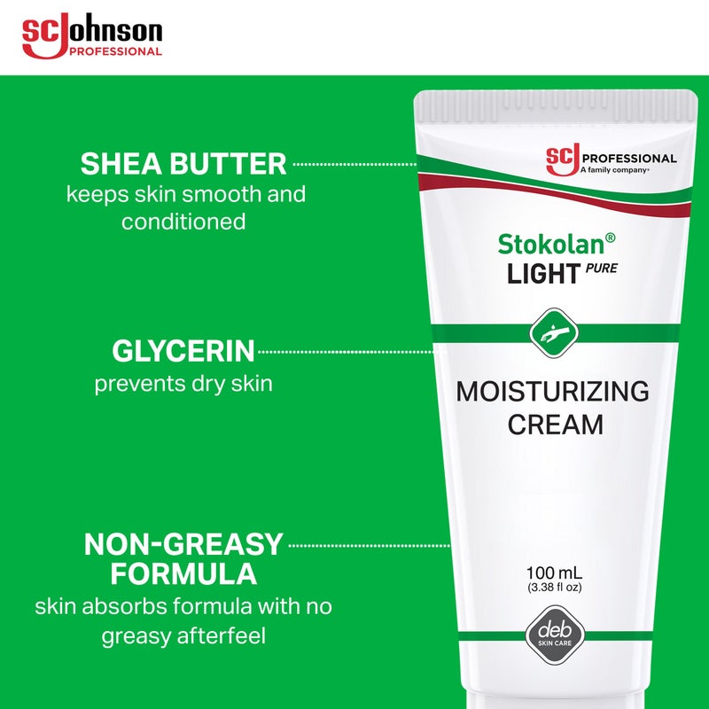 SC Johnson Professional STOKOLAN Light Pure Post Work Hand Cream 100ml, 3.3814 Fl Oz (Pack Of 12) - Image 3